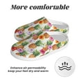 thumbnail image 6 of Daiia Hawaiian Pineapples And Hibiscus Flowers Print Women’s Fuzzy Slippers Memory Foam Lightweight House Shoes Cozy Loafer Flannel House Shoes-35/36, 6 of 7