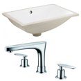 thumbnail image 1 of 18.25-in. W CUPC Rectangle Bathroom Undermount Sink Set In White - Chrome Hardware AI-22877, 1 of 7