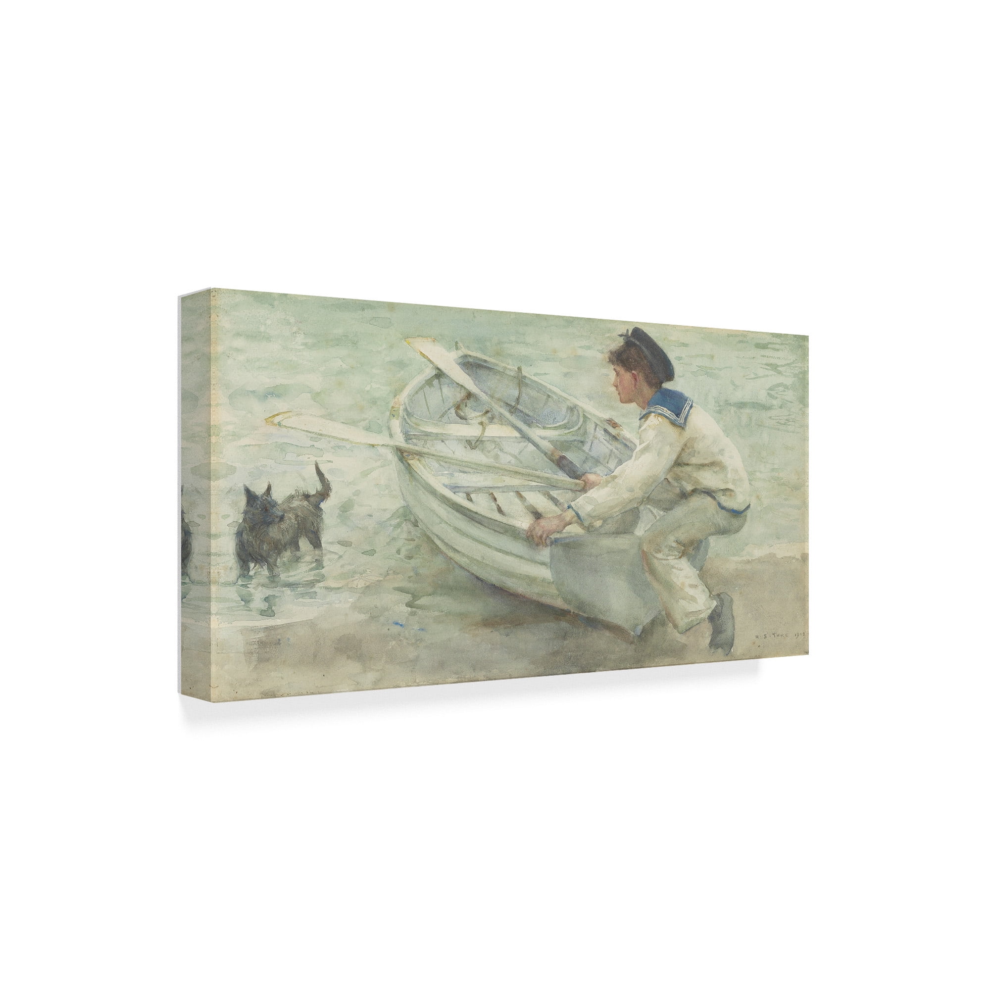 Trademark Fine Art 'Preparing to launch, 1903' Canvas Art by Henry Scott Tuke
