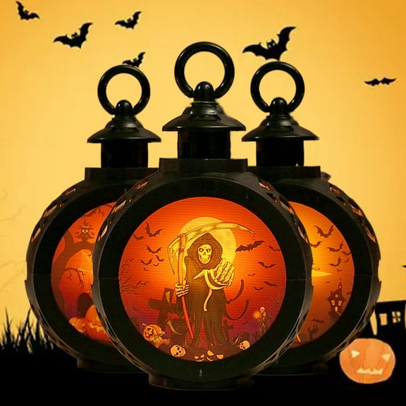 Halloween Decor, flameless Candle Lanterns, Hanging Ghost Lanterns, Battery-Powered LED Lantern Lights, Halloween Table Decorations