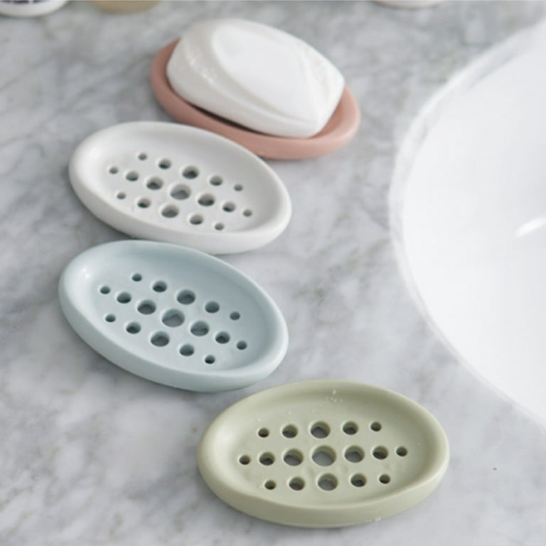  Silicone Soap Dish with Drain for Shower Bathroom Bar