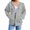 C-Grey95, variant on DHFJKG Plus Size Hooded Jacket For Women Solid Color Zip Up Casual Outerwear With Pockets And Drawstring Warm Sportswear Long Sleeve Streetwear Leisure Coats