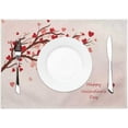 thumbnail image 2 of Valentine‘s Day Placemats Set of 4, Valentines Tree Heart Place Mats Valentines Table Mat Placemat Heat Resistant Non Slip Line for Wedding Party Mother''s Day Valentine‘s Day Decor 18" x 12", 2 of 7