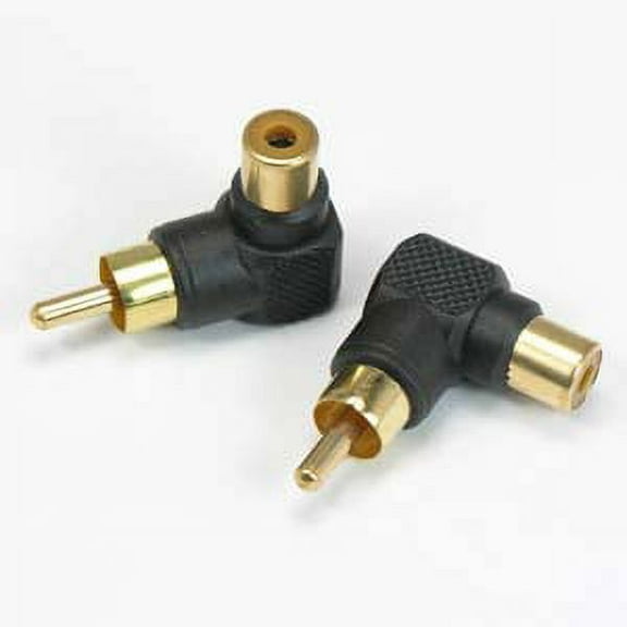 ACCL RCA Male/Female Right Angle Adapter, Black, 1 Pack