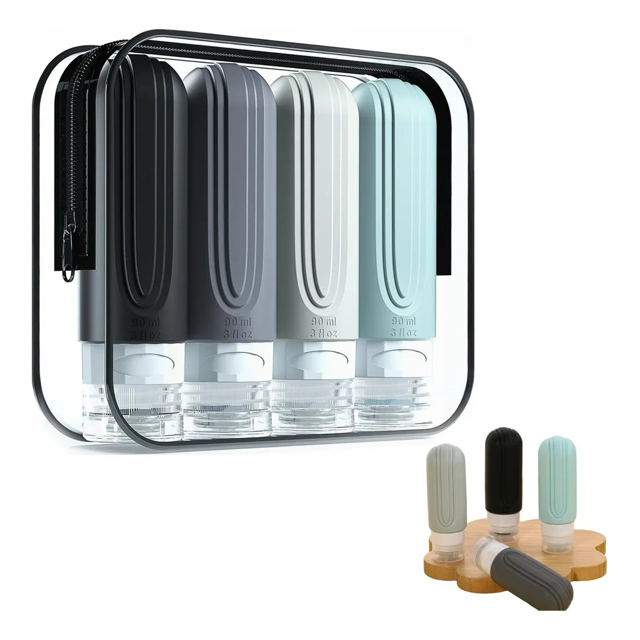 Botellas De Kit De Viaje Portátiles Contenedores Silicona Xtellar multucolor