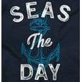 thumbnail image 2 of Seas The Day Cute Beach Anchor Crewneck T Shirts Boy Girl Teen Brisco Brands L, 2 of 6