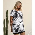 thumbnail image 2 of TIYOMI Plus Size Women's Tie Dye Shirts 2X Crewneck Summer Tops Short Sleeve Tee Basic Pocket Workout Tunic Loose Fit Fashion Pullover 2XL 18W 20W, 2 of 5