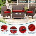 thumbnail image 4 of Kimunuk 3 Pcs Outdoor Cushion Covers, Waterproof Patio Seat Cushions Replacement Slipcovers for Wicker Rattan Conversation Furniture Set, Red, 4 of 6