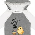 thumbnail image 4 of Inktastic The Chicks Dig Me Easter Baby Chick with Basket and Eggs Boys or Girls Long Sleeve Baby Bodysuit, 4 of 5
