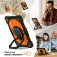 thumbnail image 5 of SaniMore Case for Samsung Galaxy Tab A9 Plus 12.4" 2023 SM-X810/X816/X818, Shockproof Shoulder Strap 360° Rotating Handle Bracket Pencil Holder Tri-layer Hybird Anti-drop Kids Shell, Black+Orange, 5 of 9