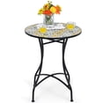 thumbnail image 1 of Costway 28.5" Patio Round Mosaic Bistro Table Plant Stand Flower Pattern Garden, 1 of 6