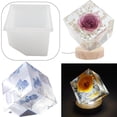 thumbnail image 1 of Creativo oblicuo boca geometría espejo silicona DIY noche luz cristal hecho a mano vela para escritorio Oficina ornamento 85x85x70mm perfecl Molde de silicona, 1 of 8
