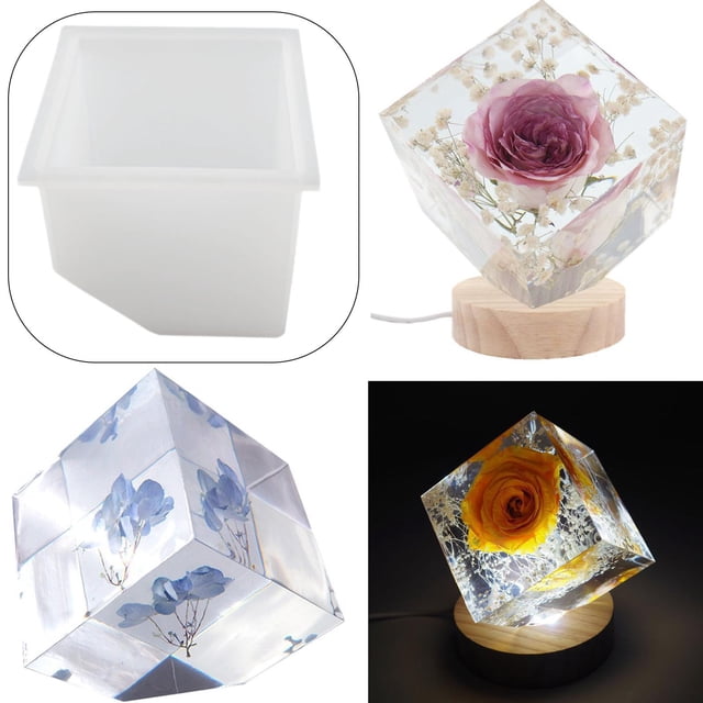 Creativo oblicuo boca geometría espejo silicona DIY noche luz cristal hecho a mano vela para escritorio Oficina ornamento 85x85x70mm perfecl Molde de silicona