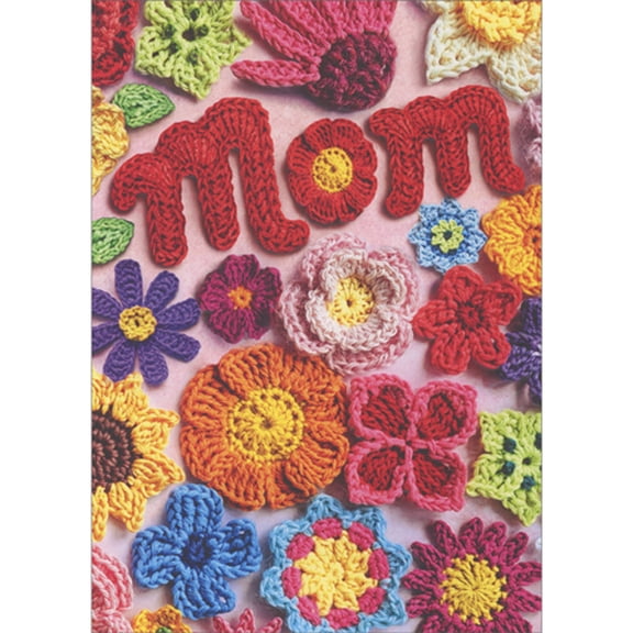Avanti Press Crochet Mom and Colorful Flowers Collage Mother's Day Card for Mom
