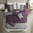 thumbnail image 2 of Madison Park Palisades 7 Piece Faux Suede Comforter Set in Purple, 2 of 9