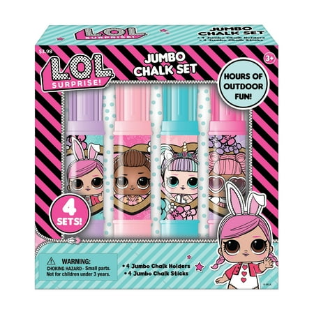LOL Surprise! Easter Party Jumbo Chalk Set, Includes 4 Chalk Holders