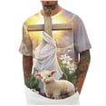 thumbnail image 2 of UVEASISHA Men's Faith T Shirts Easter Day Novelty Printed Crew Neck Tee Big and Tall Casual Short Sleeve Christian T-Shirt Comfy Gym Workout Shirt Yellow S, 2 of 5