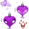 thumbnail image 3 of Pink Christmas Tree 15 PCS Heart Shaped Decorations for Christmas Tree Party Decor Valentine's Day Hanging Ornaments (Red), 3 of 9