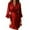 Red, variant on Womens Autumn Winter Solid Color Fashion Ruffled Sleeves Kimono Sleepwear Robe&nbsp;Womens Robes Red，M