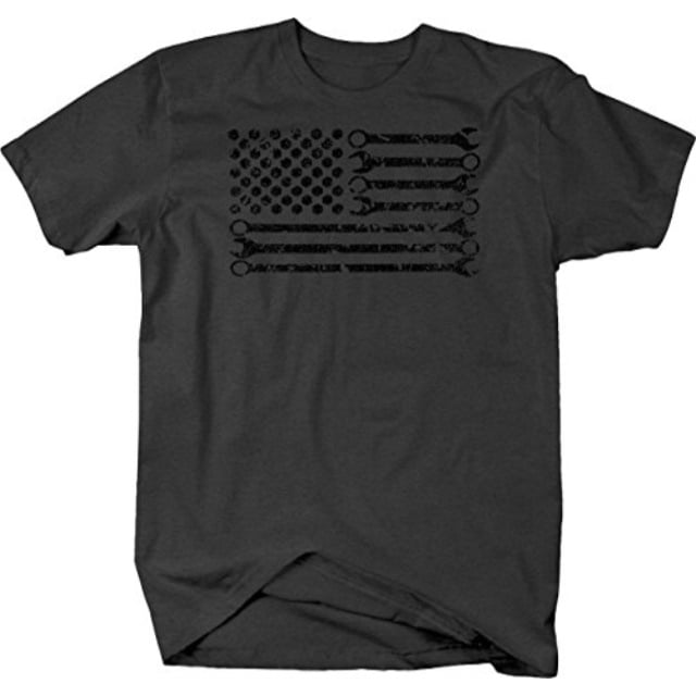 one stop services distressed - mechanic diy wrench american flag tshirt ...