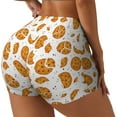 thumbnail image 2 of Kdxio Yellow Biscuit Print Workout Shorts for Women Seamless Soft Smooth Gym Yoga Scrunch Active Shorts, 2 of 9