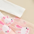 thumbnail image 6 of Bagilaanoe Newborn Easter Outfits Baby Girl Rompers Dress Print Long Sleeve Bodysuits + Headband 3M 6M 12M 18M 24M Infant Patchwork A-line Dresses, 6 of 7