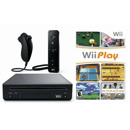 Wii Black Console Bundle with Wii Play Game - Smart TV Ready