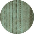 thumbnail image 1 of Ahgly Company Indoor Round Oriental Light Blue Modern Area Rugs, 3' Round, 1 of 4