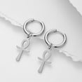 thumbnail image 3 of Egyptian Ankh Cross Pendant Earrings Stainless Steel Dangle Hoop Earrings Key of Life Amulet Classic Cross Jewelry for Women Men, 3 of 10