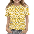 thumbnail image 3 of Spazoro Toddler Girls T-shirts, Crewneck Printed Summer Casual Short Sleeve Tops Tee White Size 3 T, 3 of 7