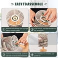 thumbnail image 4 of WOBOGO Axolotl Cherry Blossom Bedroom Table Lamp USB Power Connector Wooden Base Round Linen Shade For Living Room Desk, 4 of 7