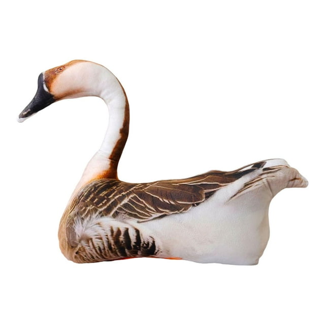 Peluche de animal 3D de simulación, muñeco de peluche coleccionable, decoración para habitación infantil, cojín de para adolescentes, regalos de Ganso