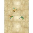 thumbnail image 2 of Blake, Madeline 19x24 White Modern Wood Framed Museum Art Print Titled - Hummingbirds on Gold I, 2 of 4
