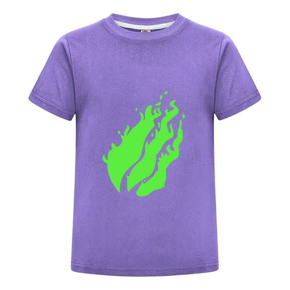 Cool Neon Green Flame Toxic Fire T-Shirt for Kids Graphic Tee – Short Sleeve Gamer Shirt for Youth