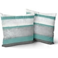 thumbnail image 2 of Aqua Pillow Covers 18x18 Set of 2 Light Green Grey Gray Modern Abstract Art Striped Throw Pillows Farmhouse Outdoor Decorative Pillowcase Cotton Square Cushion Cover for Home Couch Bed, 2 of 6