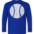 thumbnail image 3 of Inktastic Distressed Baseball in White Long Sleeve Youth T-Shirt, 3 of 5