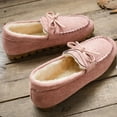 thumbnail image 3 of CHICVOMEY Women's Faux Fur Lined Moccasin Slippers - Warm Suede Indoor&Outdoor House Shoes with Non-Slip Sole for Winter Comfort Moccasin Slippers, 3 of 7