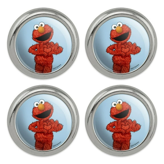 Sesame Street Vintage Elmo Metal Craft Sewing Novelty Buttons - Set of 4