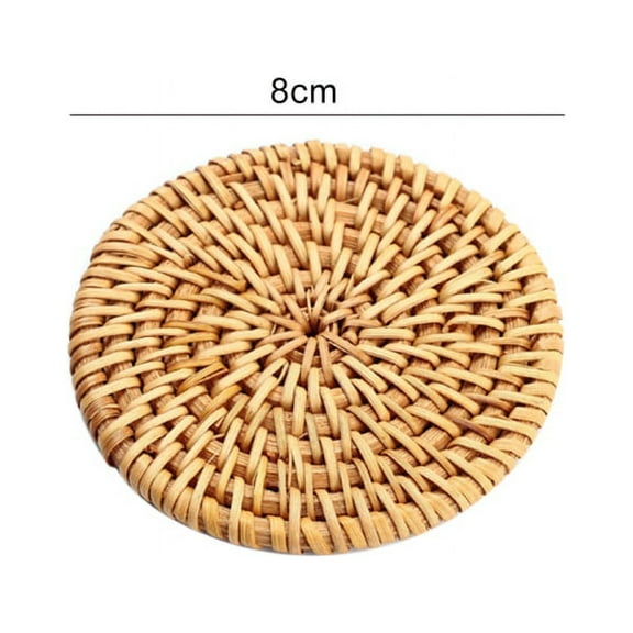 Clearance! Woven Placemats for Dining Table - Round Rattan Placemats Made of Natural Water Hyacinth - Farmhouse Placemats- Braided Placemats for Kitchen Table (8 Cm.10 Cm,13 Cm,16 Cm)