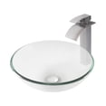 thumbnail image 2 of Novatto Bonificare Glass Circular Vessel Bathroom Sink with Faucet, 2 of 5