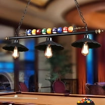 iMeshbean 39" Hanging Pool Table Lighting Fixtures Ceiling Lamp Real Billiard Ball Design Pendant Lamp with 3 Metal Shades for Billiard Room Game Room Beer Party