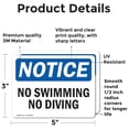 thumbnail image 2 of (2 Pack) No Swimming No Diving OSHA Notice Sign 5 Inch X 3.5 Inch Vinyl Label Decal Sticker Weather Resistant, UV Protected for Workplace, Business, and Construction Site, Made in the, 2 of 7