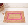 thumbnail image 3 of Area Rug Natural Jute Hand Braided Rug Pink Scalloped Rectangle Rug, 3 of 5