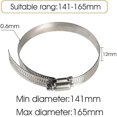 thumbnail image 2 of Abrazadera de manguera ajustable de acero inoxidable de 4 piezas de 150 mm para fijar tubos de manguera flexibles (141 mm-165 mm) Baobao, 2 of 5