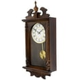 Bedford Clock Collection Leo 21 Inch Chestnut Brown Wood Chiming