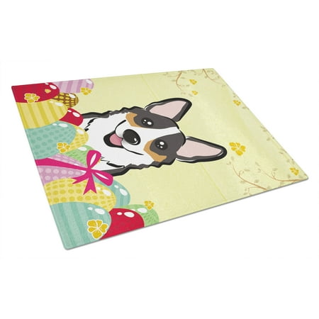 

Caroline s Treasures Tricolor Corgi Easter Egg Hunt Glass Cutting Board Large