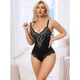 thumbnail image 4 of DARING DIVA Women's Lace Shapewear Bodysuit V Neck Push Up Camisole S Black, 4 of 6