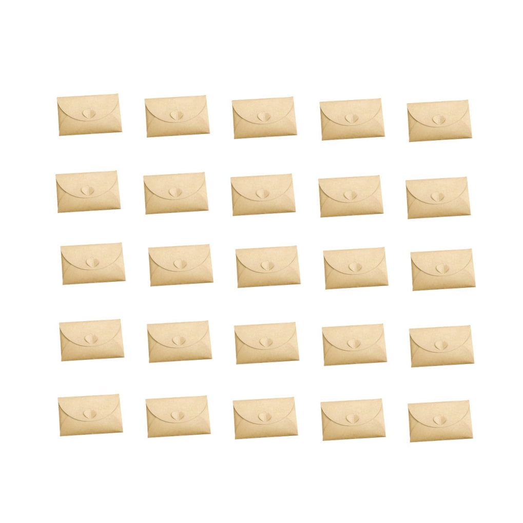 LOLIPPYY 100Pcs Beige Kraft Paper Envelopes Heart Closed for Postcard Storage