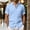 Light Blue, variant on Men's Casual Linen T-Shirt Turndown Collar Solid Color Breathable Sports Top