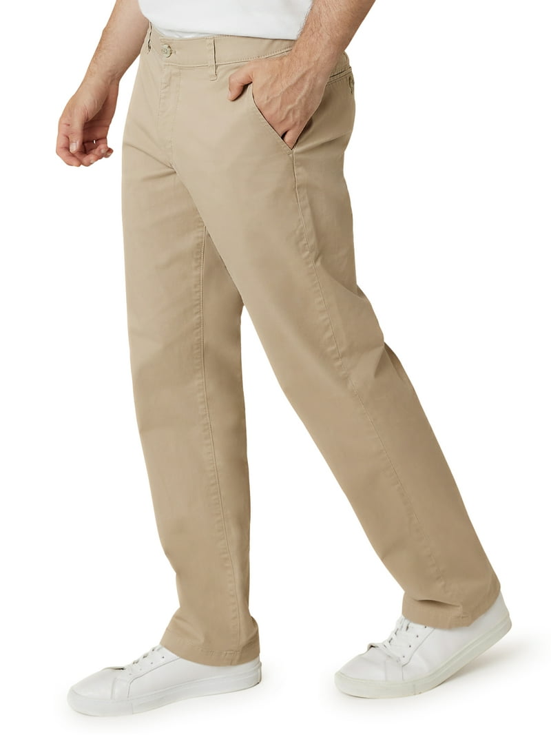 Chaps Men's Big and Tall Khaki Pants Classic Straight Fit Casual